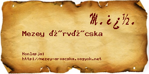 Mezey Árvácska névjegykártya